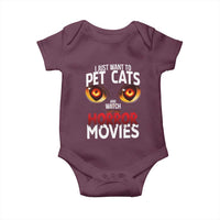 I Just Want To Pet Cats And Watch Horror Movies Baby Onesie - Wonder Print Shop
