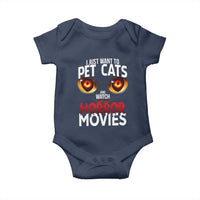 I Just Want To Pet Cats And Watch Horror Movies Baby Onesie - Wonder Print Shop