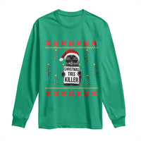 Funny Xmas Black Cat Long Sleeve Shirt Christmas Tree Killer Santa Kitten - Wonder Print Shop