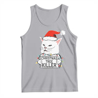 Funny Xmas Grumpy Cat Tank Top Christmas Tree Killer Santa Kitten - Wonder Print Shop
