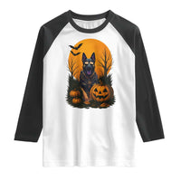 Cool German Shepherd Police Dog Celebrate Halloween Raglan Shirt - Wonder Print Shop