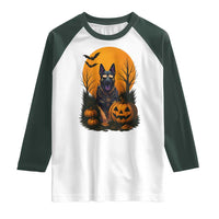 Cool German Shepherd Police Dog Celebrate Halloween Raglan Shirt - Wonder Print Shop