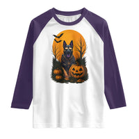 Cool German Shepherd Police Dog Celebrate Halloween Raglan Shirt - Wonder Print Shop