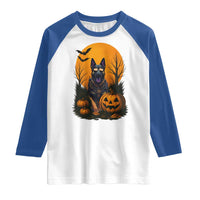 Cool German Shepherd Police Dog Celebrate Halloween Raglan Shirt - Wonder Print Shop