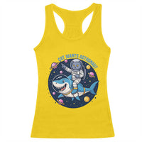 Funny Space Cat Wants Astronaut Racerback Tank Top Sharks Sci fi Fan Universe - Wonder Print Shop