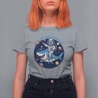 Funny Space Cat Wants Astronaut T Shirt For Women Sharks Sci fi Fan Universe - Wonder Print Shop