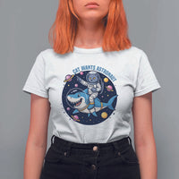 Funny Space Cat Wants Astronaut T Shirt For Women Sharks Sci fi Fan Universe - Wonder Print Shop