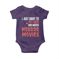 Funny Just Want To Pet Cats And Watch Horror Movies Baby Onesie - Wonder Print Shop