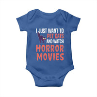 Funny Just Want To Pet Cats And Watch Horror Movies Baby Onesie - Wonder Print Shop