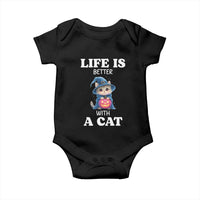 Halloween Kitty Baby Onesie Cute Life Is Better With A Cat - Wonder Print Shop