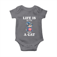 Halloween Kitty Baby Onesie Cute Life Is Better With A Cat - Wonder Print Shop