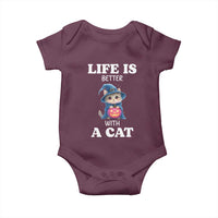 Halloween Kitty Baby Onesie Cute Life Is Better With A Cat - Wonder Print Shop