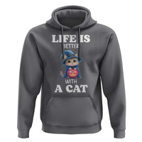 Halloween Kitty Hoodie Cute Life Is Better With A Cat - Wonder Print Shop