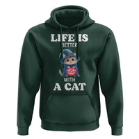 Halloween Kitty Hoodie Cute Life Is Better With A Cat - Wonder Print Shop
