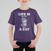 Halloween Kitty T Shirt For Kid Cute Life Is Better With A Cat - Wonder Print Shop