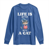 Halloween Kitty Long Sleeve Shirt Cute Life Is Better With A Cat - Wonder Print Shop