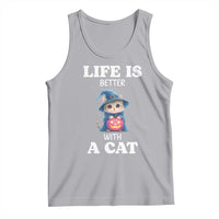 Halloween Kitty Tank Top Cute Life Is Better With A Cat - Wonder Print Shop