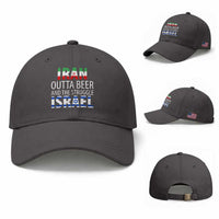 Funny Political Satire Baseball Cap Iran Outta Beer And The Struggle Israel