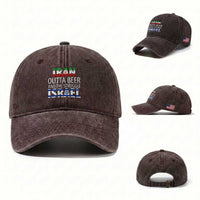 Funny Political Satire Washed Cotton Baseball Cap Iran Outta Beer And The Struggle Israel