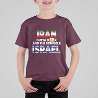 Funny Geopolitical Satire Iran Outta Beer Israel Struggle T Shirt For Kid