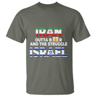 Funny Geopolitical Satire Iran Outta Beer Israel Struggle T Shirt