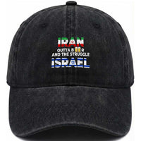 Funny Geopolitical Satire Iran Outta Beer Israel Struggle Washed Cotton Baseball Cap