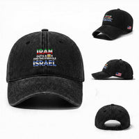 Funny Geopolitical Satire Iran Outta Beer Israel Struggle Washed Cotton Baseball Cap