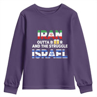 Funny Geopolitical Satire Iran Outta Beer Israel Struggle Youth Sweatshirt