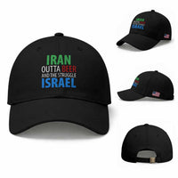 Iran And Israel Political Satire Baseball Cap The Great Beer Struggle