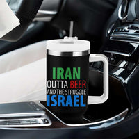Iran And Israel Political Satire Tumbler With Handle The Great Beer Struggle