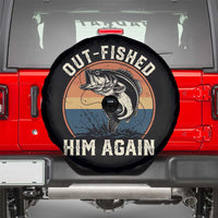 Funny Bass Fishing Spare Tire Cover Out Fished Him Again Fisherman Outdoor Adventure