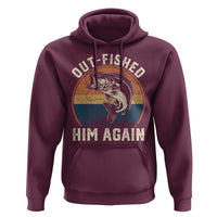 Funny Bass Fishing Hoodie Out Fished Him Again Fisherman Outdoor Adventure