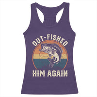 Funny Bass Fishing Racerback Tank Top Out Fished Him Again Fisherman Outdoor Adventure
