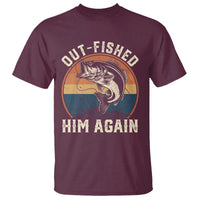 Funny Bass Fishing T Shirt Out Fished Him Again Fisherman Outdoor Adventure