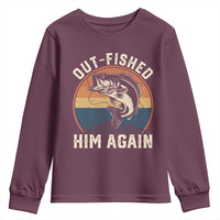 Funny Bass Fishing Youth Sweatshirt Out Fished Him Again Fisherman Outdoor Adventure