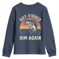 Funny Bass Fishing Youth Sweatshirt Out Fished Him Again Fisherman Outdoor Adventure
