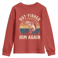 Funny Bass Fishing Youth Sweatshirt Out Fished Him Again Fisherman Outdoor Adventure