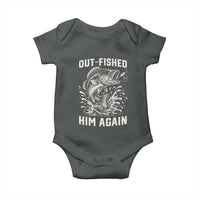 Out Fished Him Again Fisherman Angler Gift Baby Onesie Funny Fishing Sayings