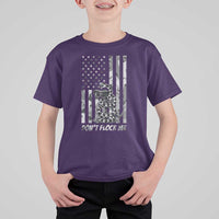 Rattlesnake Surveillance Camera US Flag Camo Graphic T Shirt For Kid Dont Flock Me