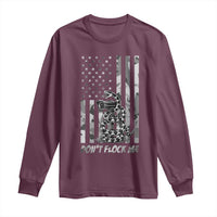 Rattlesnake Surveillance Camera US Flag Camo Graphic Long Sleeve Shirt Dont Flock Me