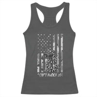 Rattlesnake Surveillance Camera US Flag Camo Graphic Racerback Tank Top Dont Flock Me