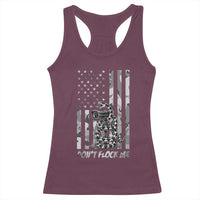 Rattlesnake Surveillance Camera US Flag Camo Graphic Racerback Tank Top Dont Flock Me