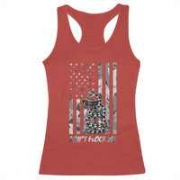 Rattlesnake Surveillance Camera US Flag Camo Graphic Racerback Tank Top Dont Flock Me