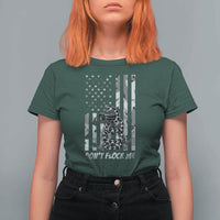 Rattlesnake Surveillance Camera US Flag Camo Graphic T Shirt For Women Dont Flock Me