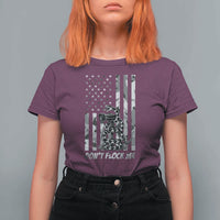 Rattlesnake Surveillance Camera US Flag Camo Graphic T Shirt For Women Dont Flock Me