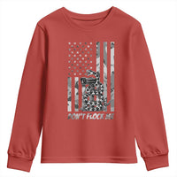 Rattlesnake Surveillance Camera US Flag Camo Graphic Youth Sweatshirt Dont Flock Me