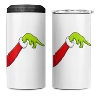 Funny Green Hand Basketball Pointing Meme 4 in 1 Can Cooler Tumbler Christmas Holiday Gift