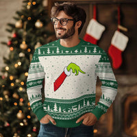 Funny Green Hand Basketball Pointing Meme Ugly Christmas Sweater Christmas Holiday Gift