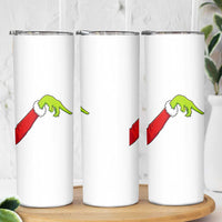 Funny Green Hand Basketball Pointing Meme Skinny Tumbler Christmas Holiday Gift