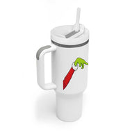 Funny Green Hand Basketball Pointing Meme Tumbler With Handle Christmas Holiday Gift